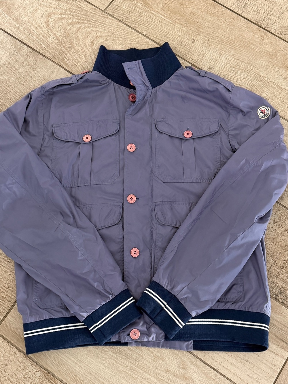 Moncler Men’s Bomber Jacket Purple Blue Lightweight